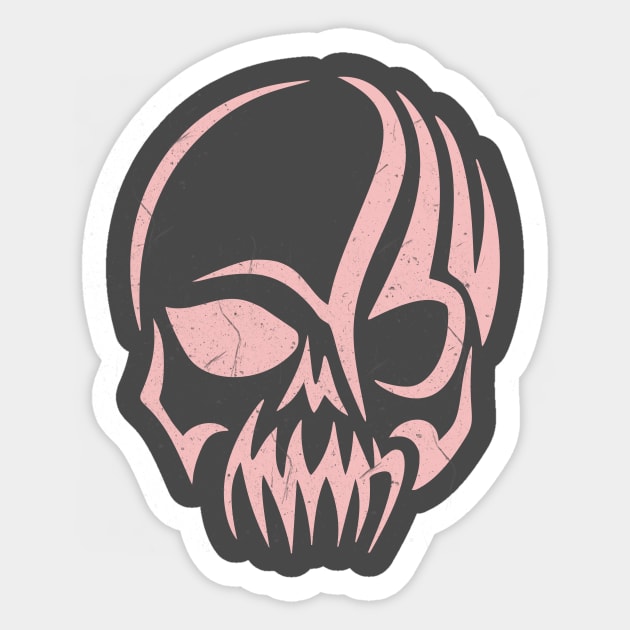 Tribal skull - pink Sticker by PharaohCloset